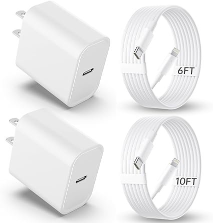 iPhone Charger Fast Charging 2Pack 20W PD USB C Wall Fast Charger Block