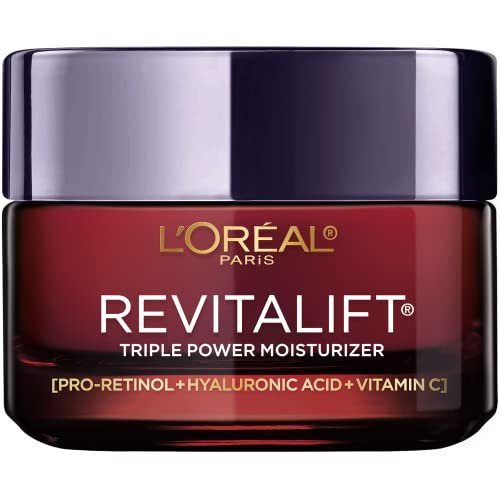 L’Oreal Paris Revitalift Triple Power Anti-Aging Face Moisturizer, Pro Retinol, Hyaluronic Acid & Vitamin C, Reduce Wrinkles 1.7 Oz 1